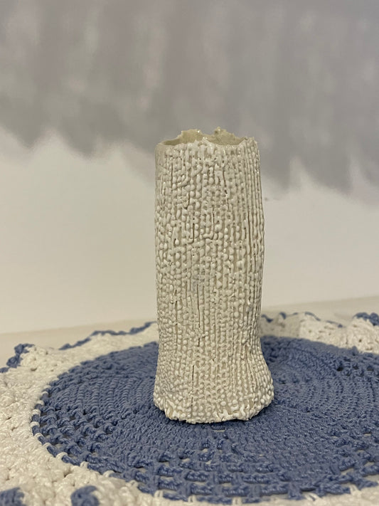 NATHALEE PAOLINELLI - Small Bud Vase in Stripe White Glaze