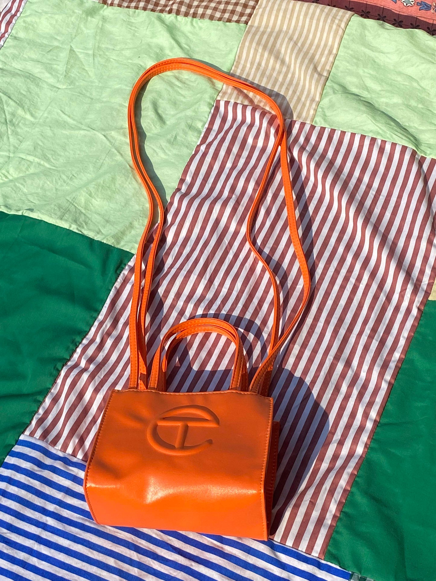 PEARLE closet - Orange mini Telfar Bag