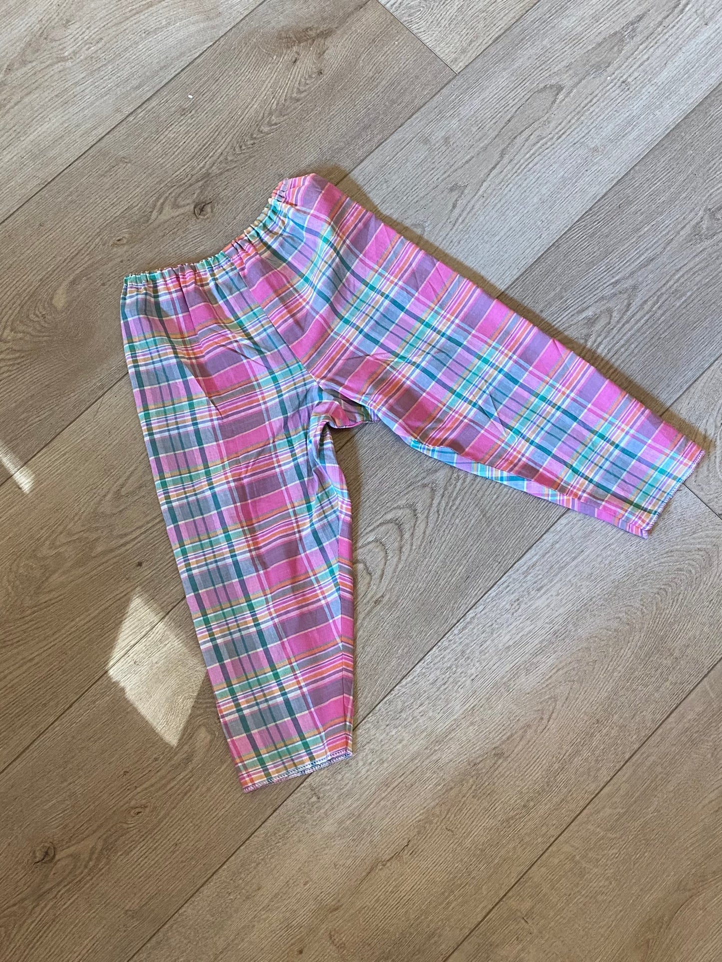 PEARLE KIDS - PINK AND GREEN PLAID PANTS 2-3 years